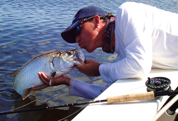 Pine Island fishing is good with a nice Tarpon on Fly